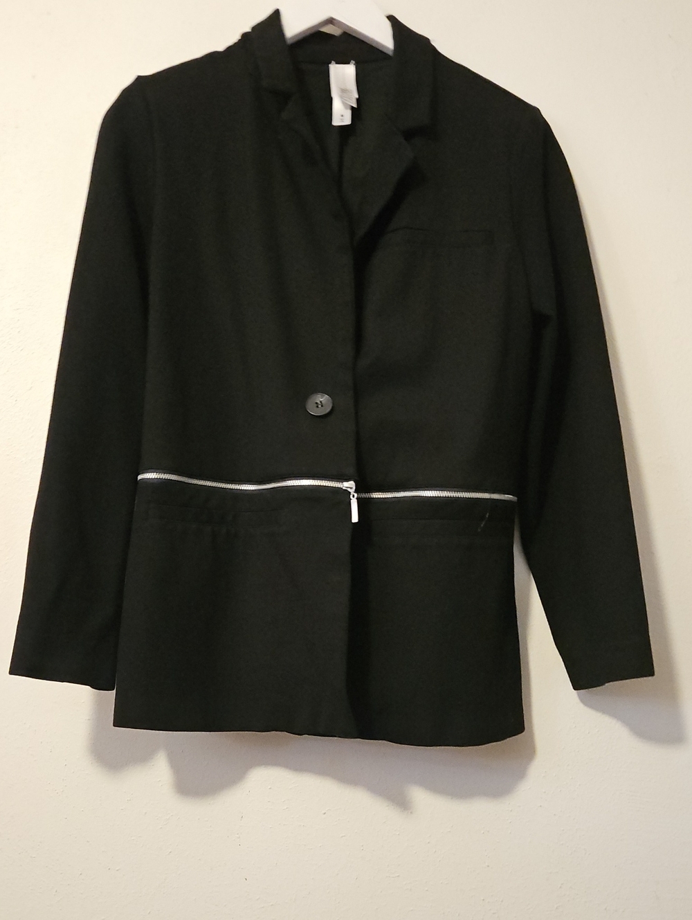 Wynne Layers Black Women's Zip-Detail Blazer Jacket
